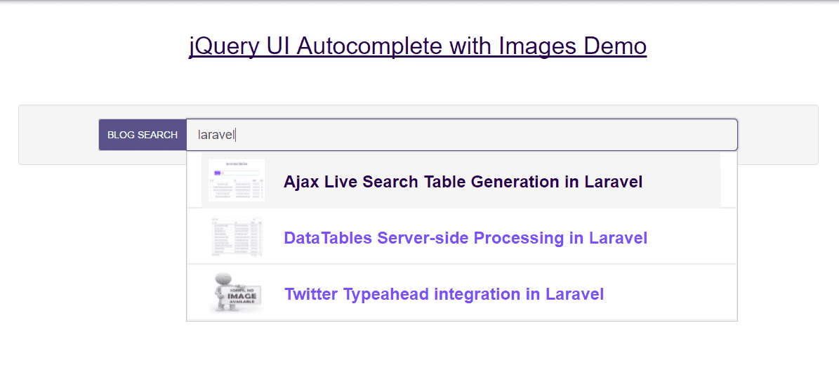 jQuey UI Autocomplete with Image Demo - ShareurCodes